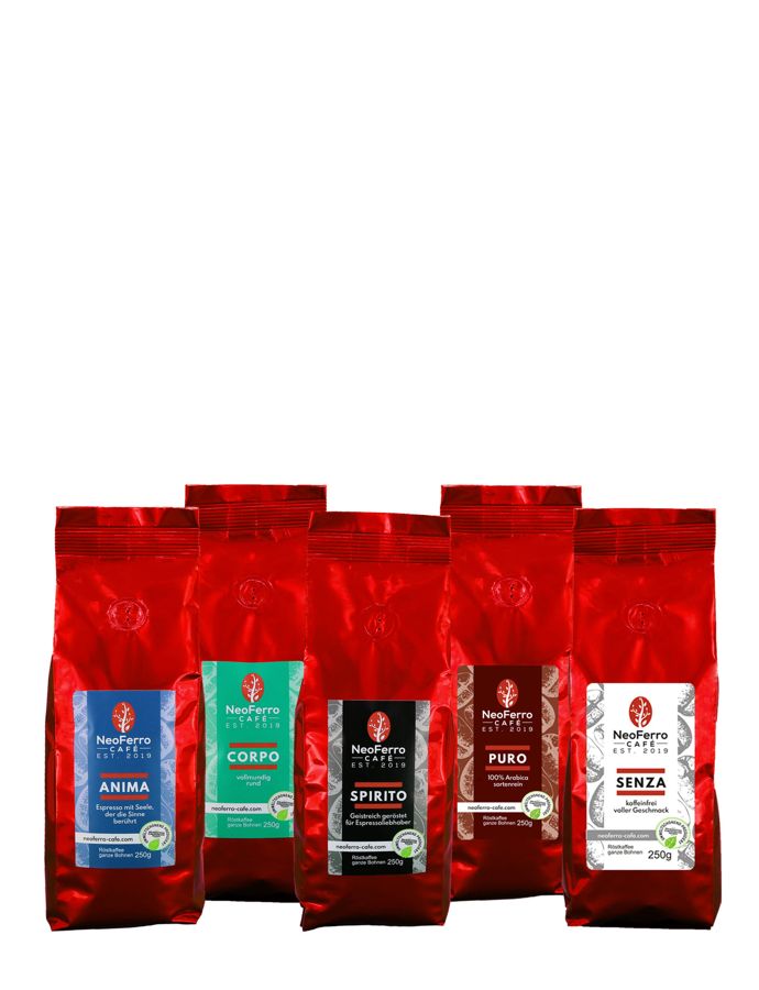 NeoFerro Probierpaket mit fünf Sorten Röstkaffee aus Dachau
