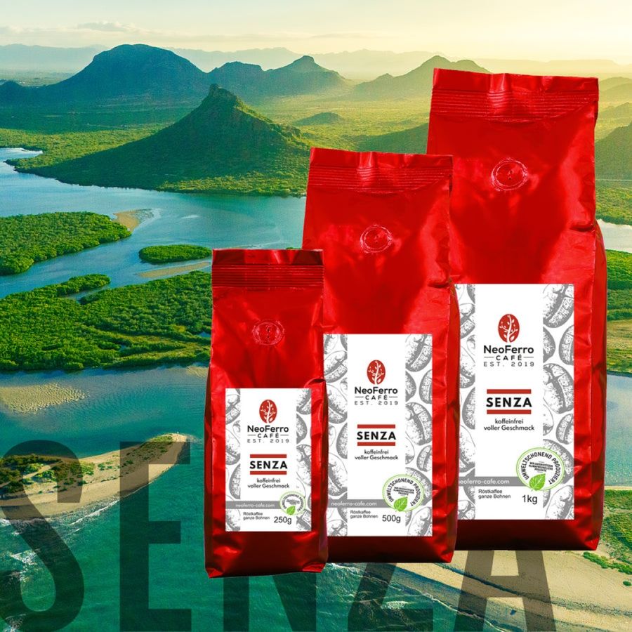 Café Senza, der koffeinfreie Kaffee von NeoFerro, in der Tasse